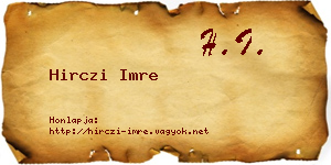 Hirczi Imre névjegykártya