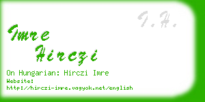 imre hirczi business card